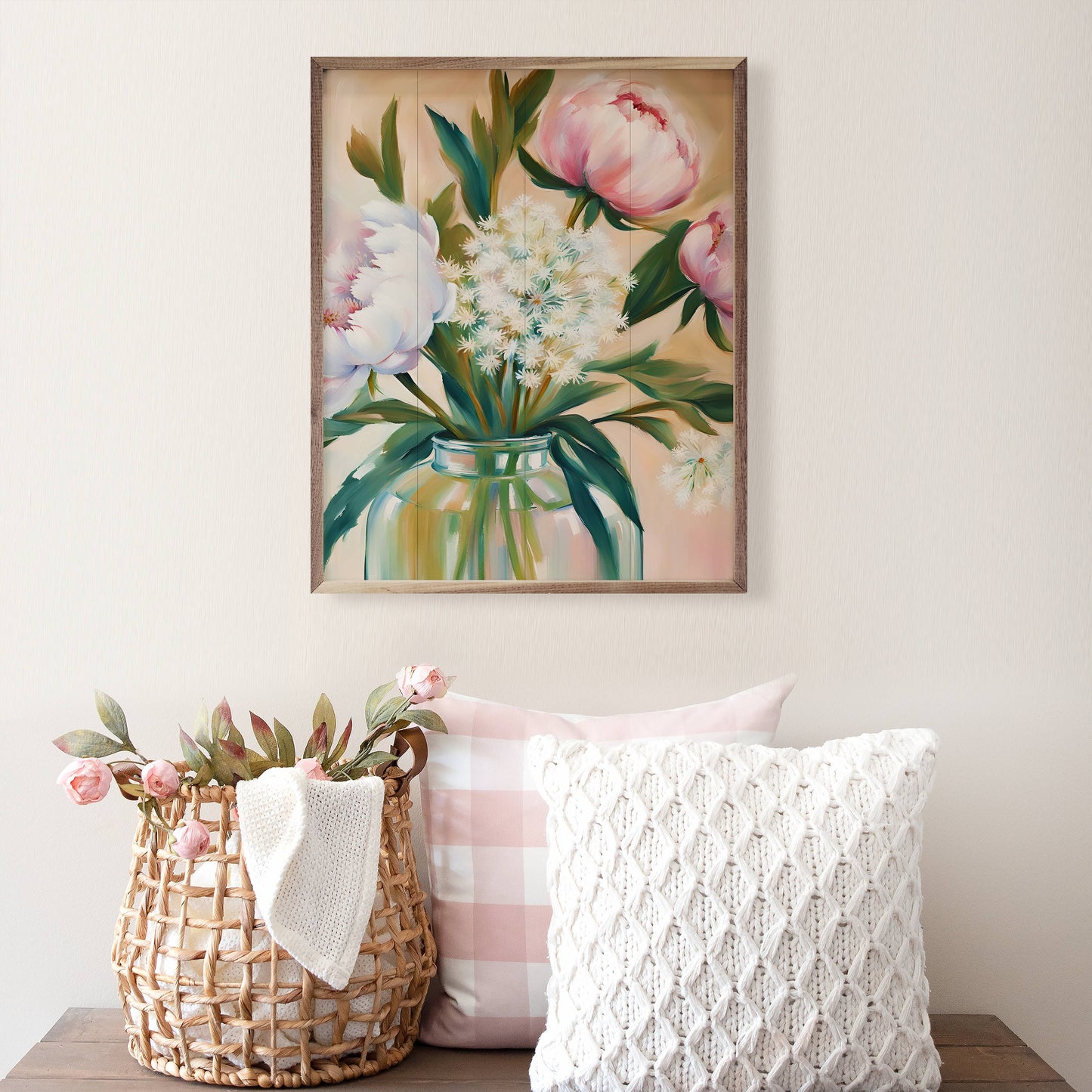 Peony Bouquet In Vase Pink