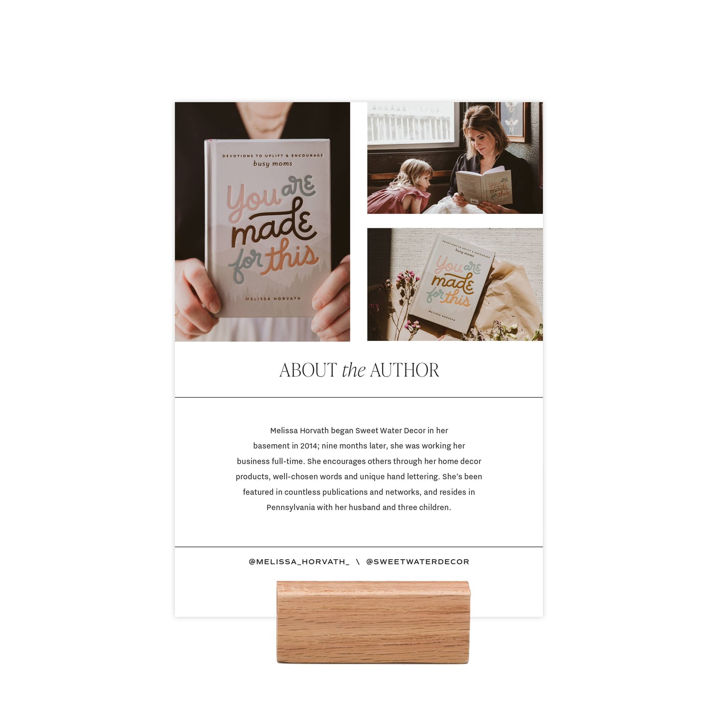 SWD Owner Melissa Horvath Shelf Talker + Block, Info Card