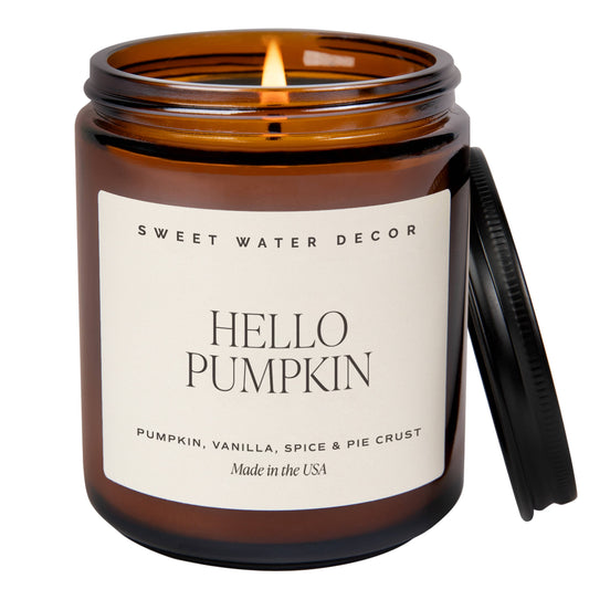 Hello Pumpkin 9 oz Soy Candle - Fall Home Decor & Gifts