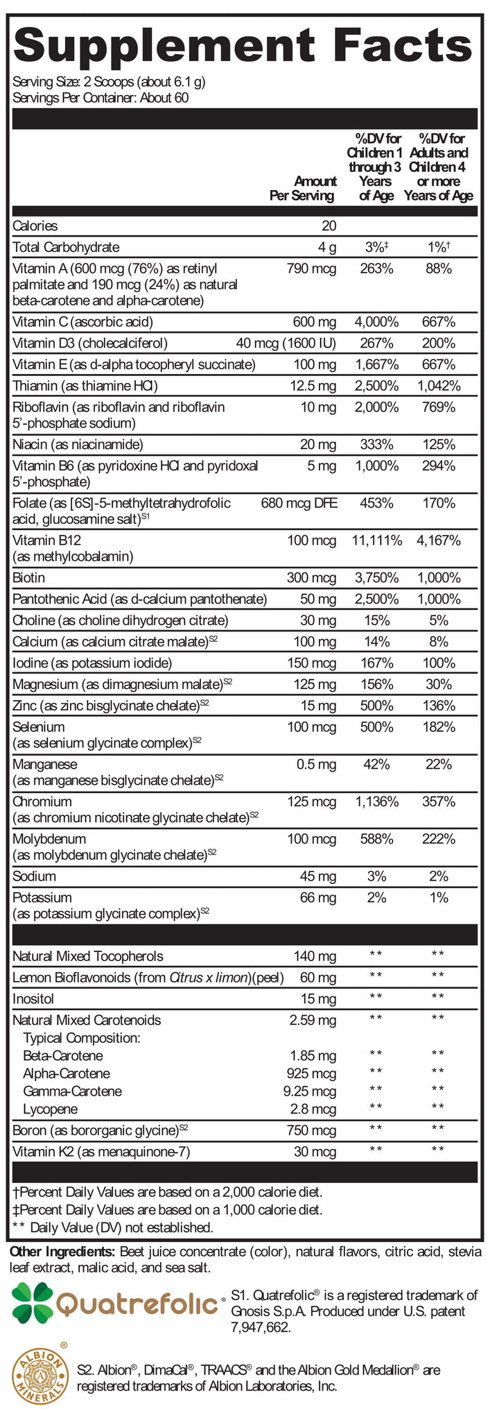 ActivNutrients® without Copper & Iron Multivitamin Powder Fruit Punch 60 Servings