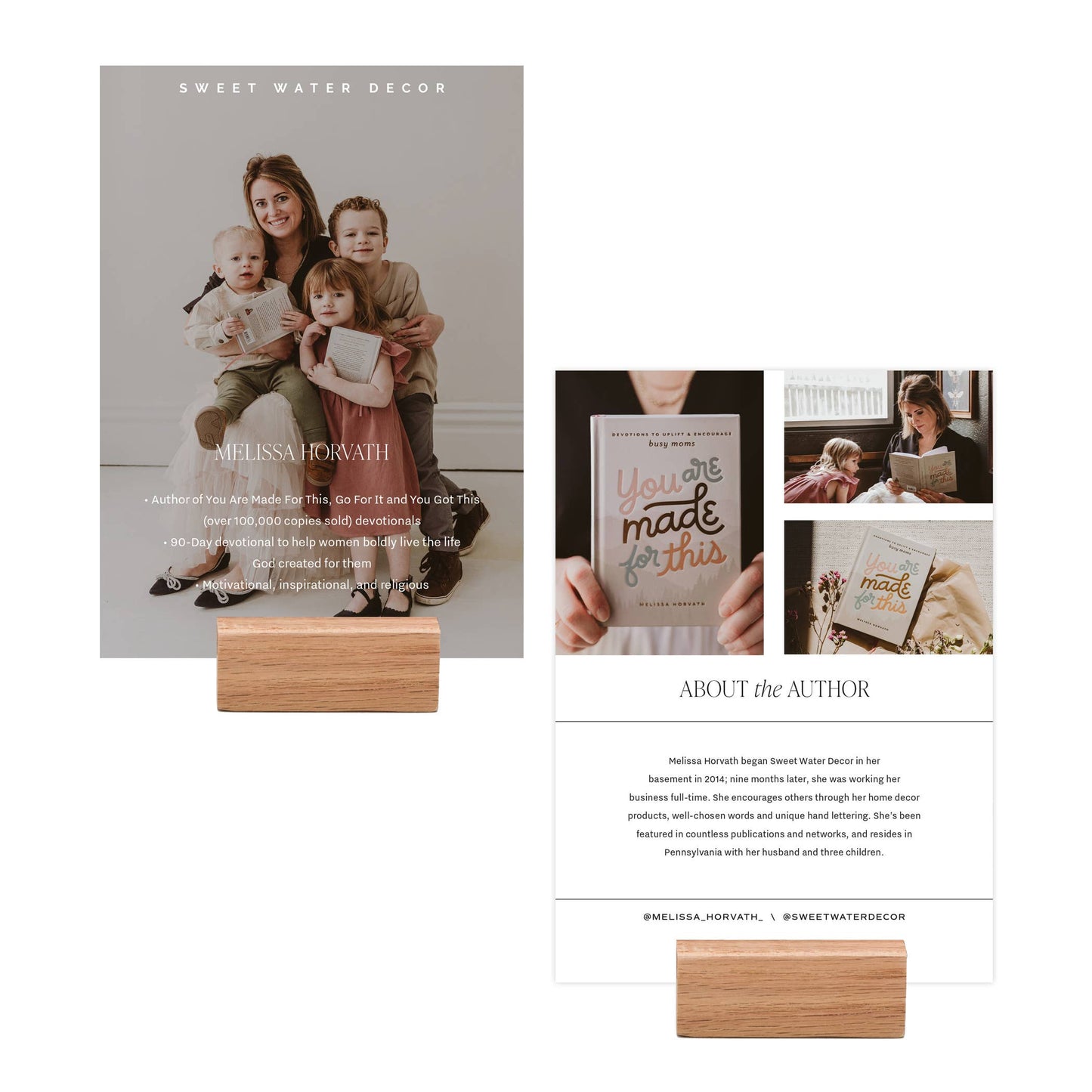 SWD Owner Melissa Horvath Shelf Talker + Block, Info Card