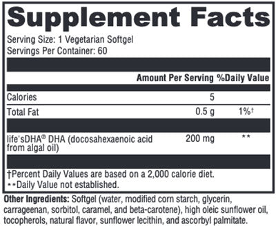 DHA from Algae 60 Softgels